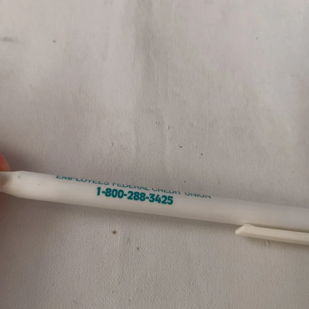 IBM Mid America Employees Federal Credit Union Ballpoint Pen White Vintage Promo